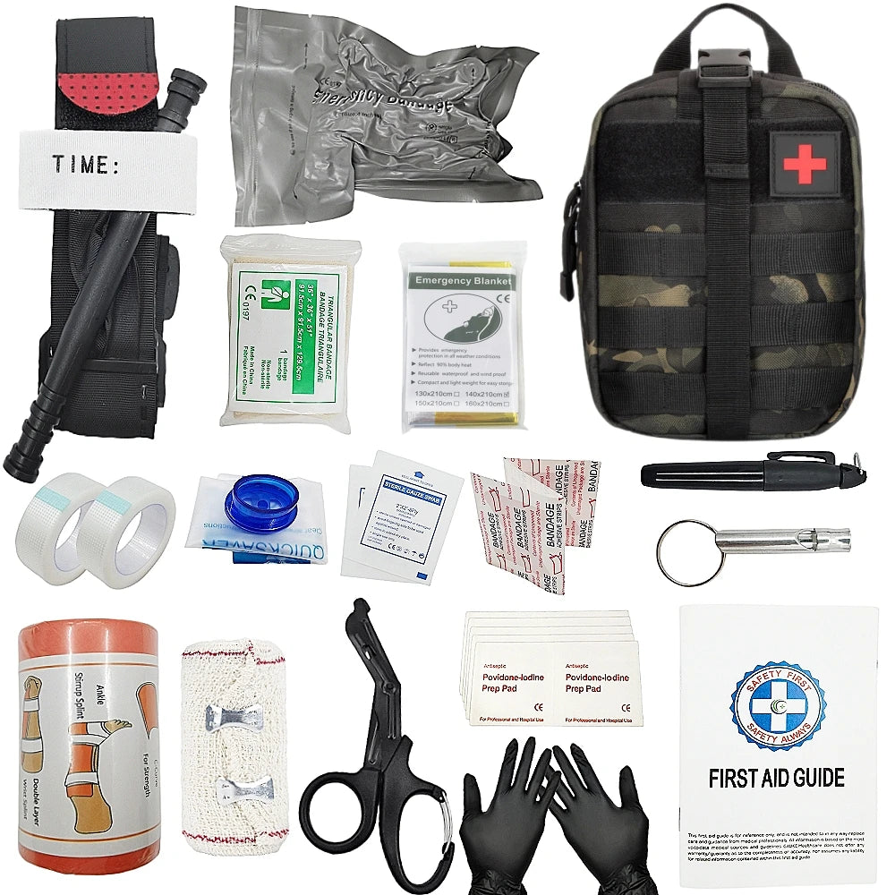 Outdoor survival equipment Molle bag  emergency first aid kit tourniquet ect for Go Bag