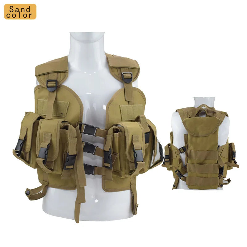 Tactical Vest Combat with Water Bag Pouch