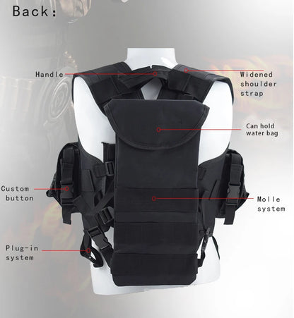 Tactical Vest Combat with Water Bag Pouch