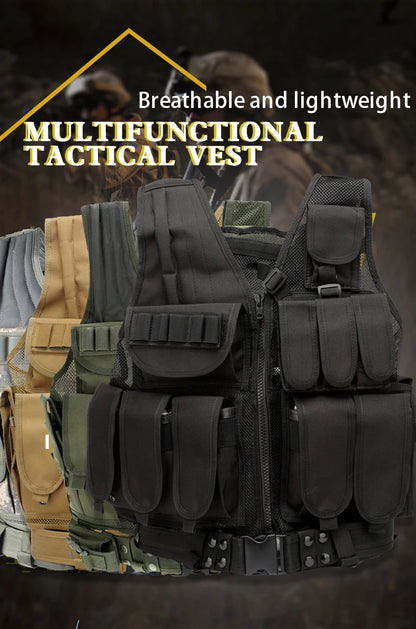 Tactical Vest Combat Gear Molle Protective Vest with Holster