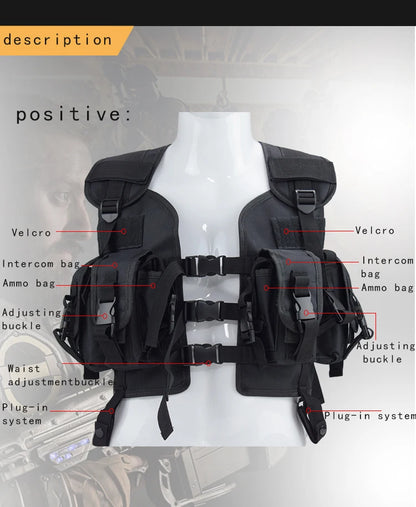 Tactical Vest Combat with Water Bag Pouch