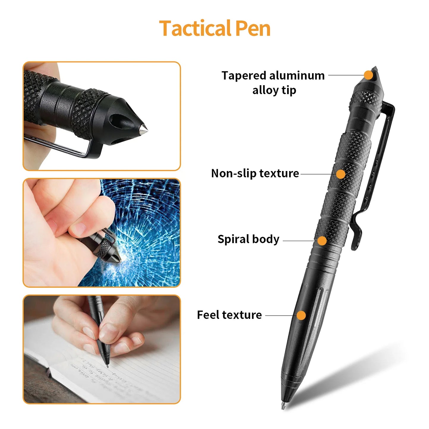 Survival Kit, flashlight, tactical pen, and more