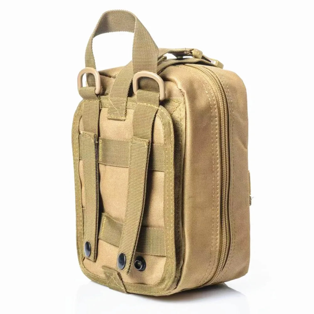 Survival First Aid Kit with Molle Pouch, Multitool, flashlight, tactical pen, and more