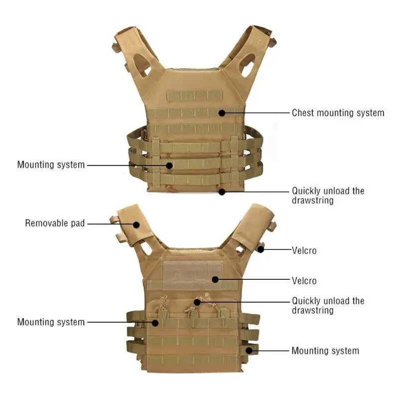 600D Tactical Vest Molle Plate Carrier Magazine Protective Vest