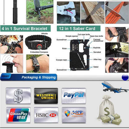 105Pcs Survival Kit and First Aid Kit with Molle Bag and Emergency Tent, and more