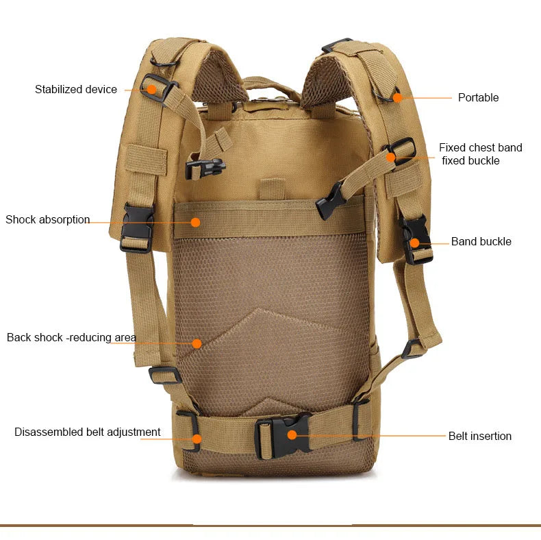 GO BAG 30L/50L Survival Tactical Empty Bugout Bag - Multiple Colors