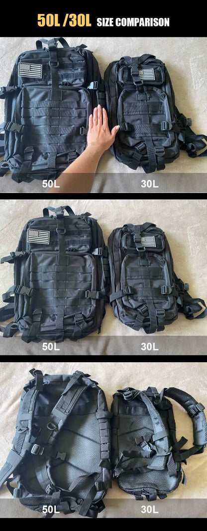 GO BAG 30L/50L Survival Tactical Empty Bugout Bag - Multiple Colors