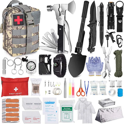 105Pcs Survival Kit and First Aid Kit with Molle Bag and Emergency Tent, and more