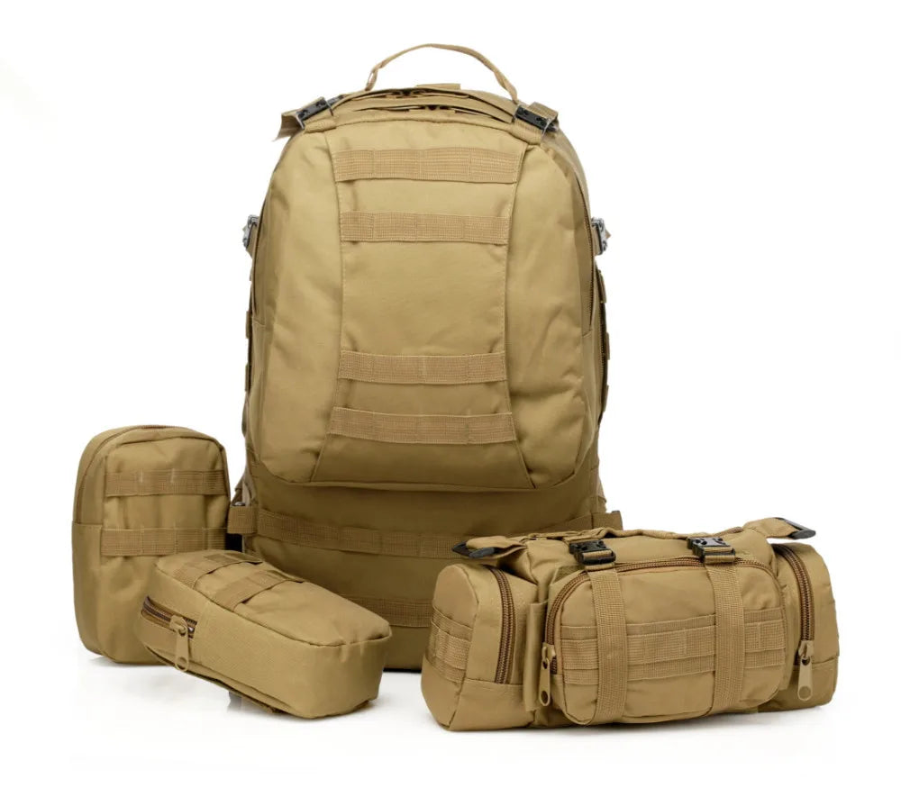 GO BAG 70L Total LARGE Capacity 4 in 1 Survival Tactical Empty Bugout Bag - Multiple Colors