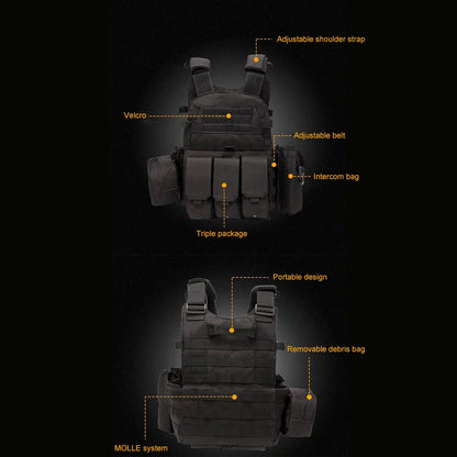 Nylon Tactical Vest  Plate Carrier Vest Combat MOLLE Military Vest Outdoor