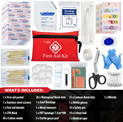 110 Piece First Aid Kit Waterproof Compact Trauma Medical Kits for Emergencies