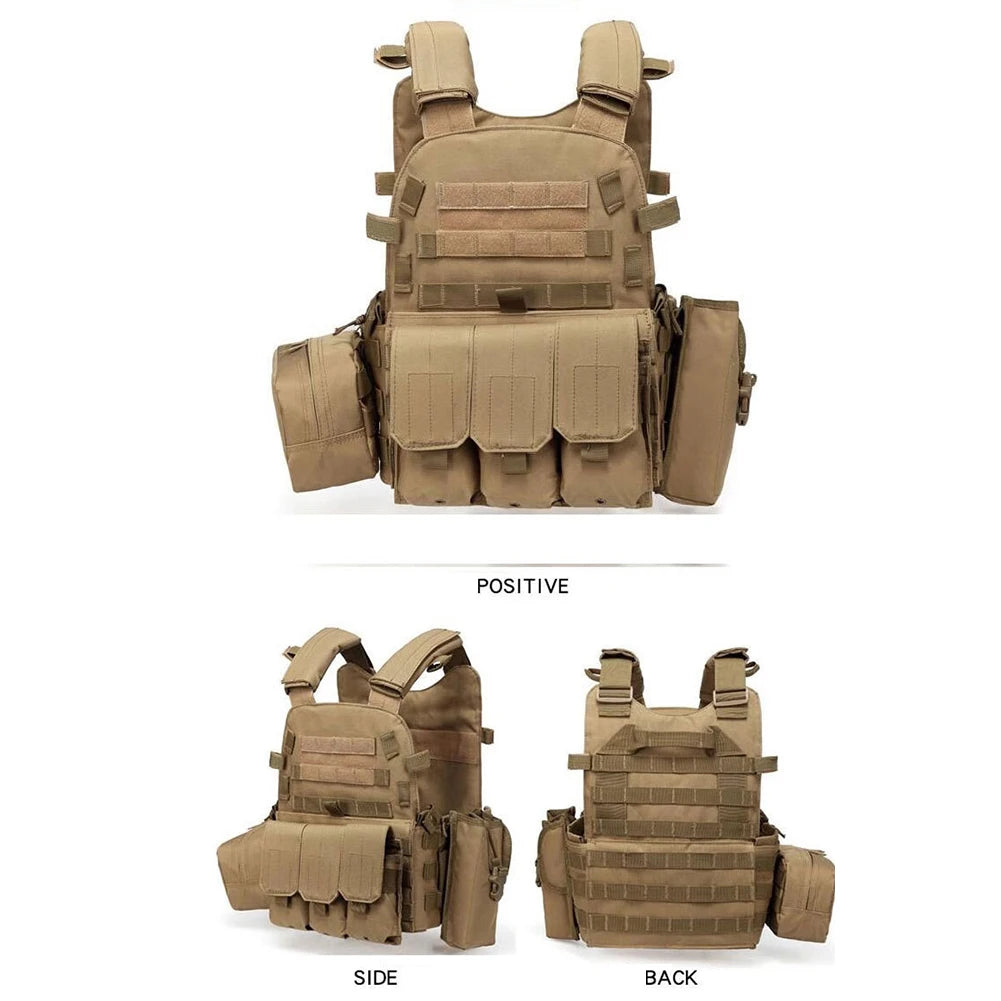 Nylon Tactical Vest  Plate Carrier Vest Combat MOLLE Military Vest Outdoor