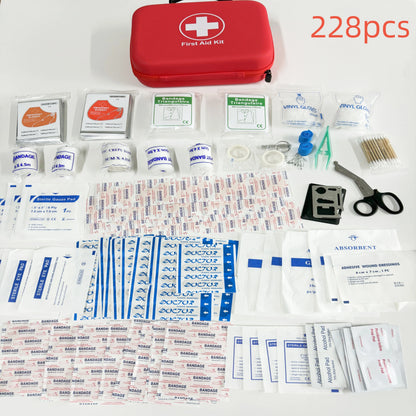 284pcs First Aid Kit Bag, Waterproof Portable Emergency Medical First Aid Kit For Survival Go Bag