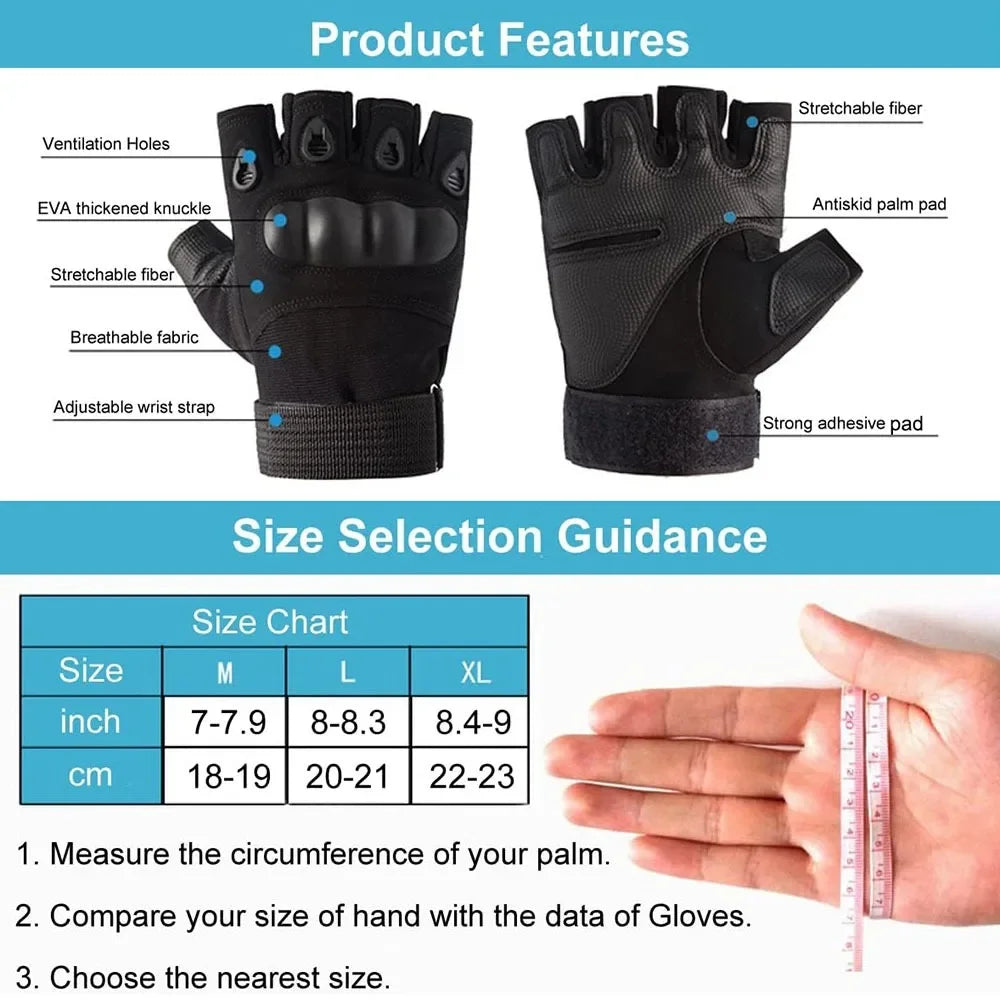 Outdoor Tactical Gloves Half Finger Gloves Protective Gear