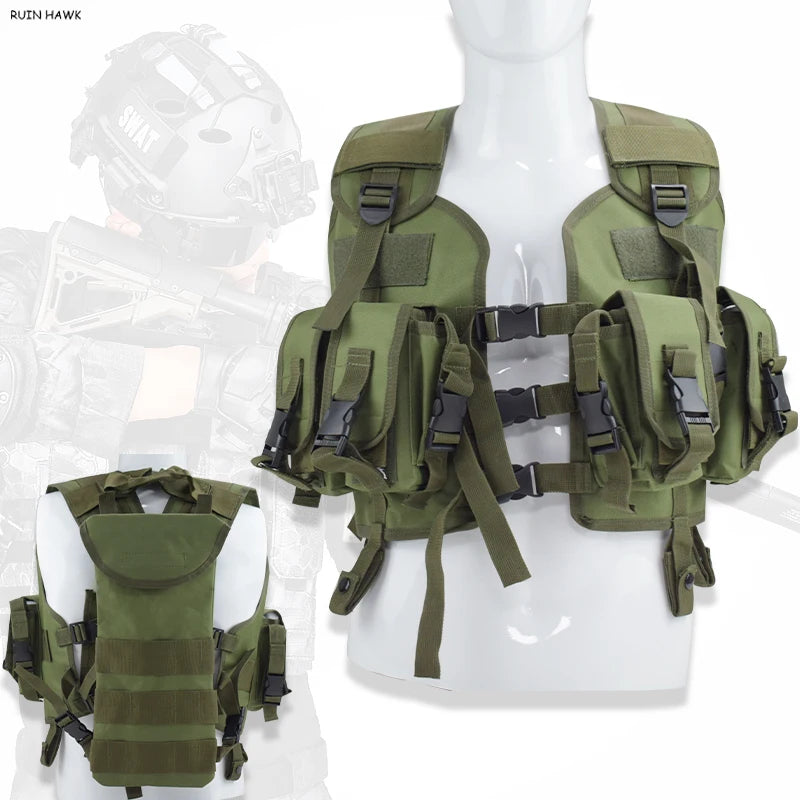 Tactical Vest Combat with Water Bag Pouch