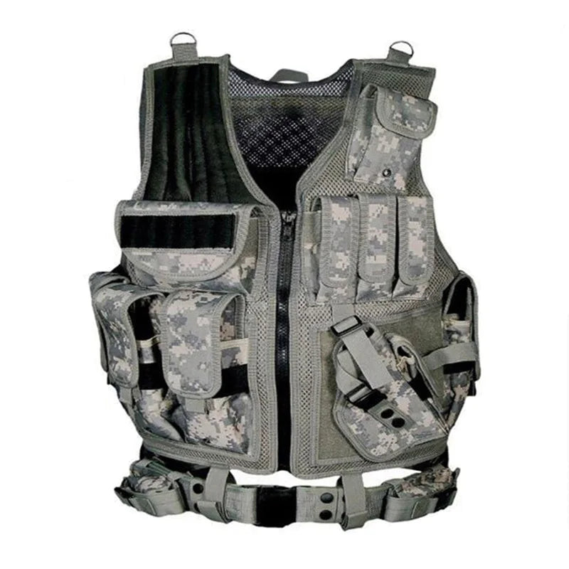 Tactical Vest Combat Gear Molle Protective Vest with Holster