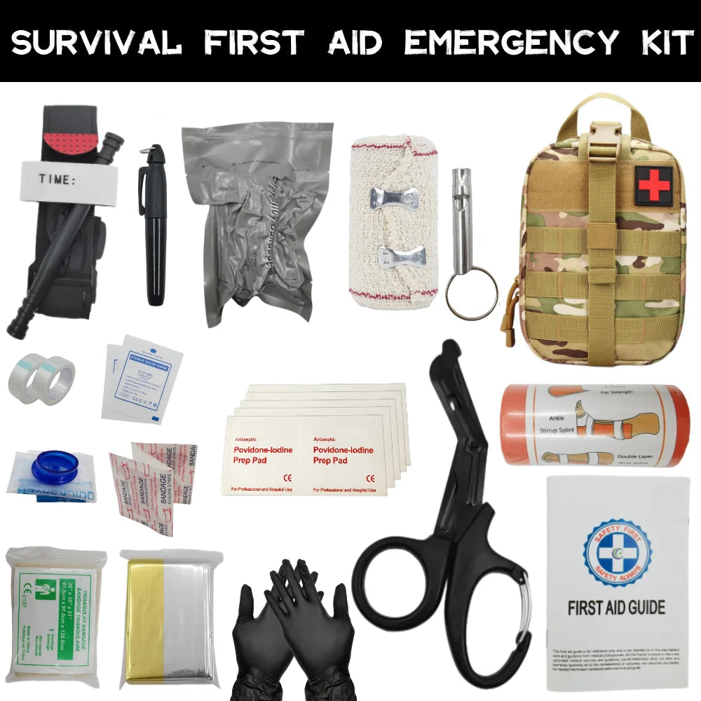 Outdoor survival equipment Molle bag  emergency first aid kit tourniquet ect for Go Bag