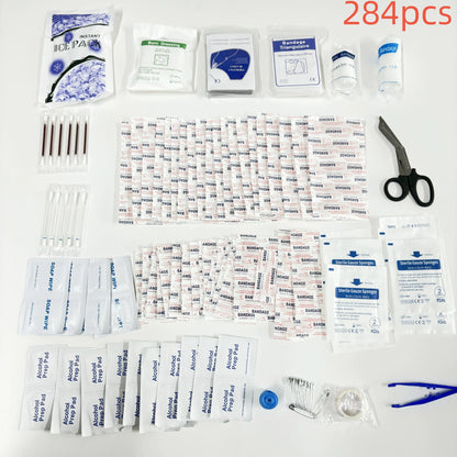 284pcs First Aid Kit Bag, Waterproof Portable Emergency Medical First Aid Kit For Survival Go Bag