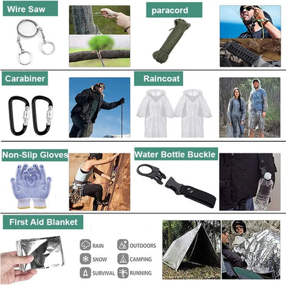 105Pcs Survival Kit and First Aid Kit with Molle Bag and Emergency Tent, and more