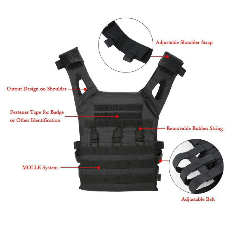 600D Tactical Vest Molle Plate Carrier Magazine Protective Vest